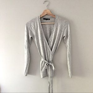 Grey mélange ballet wrap sweater from 🇫🇷